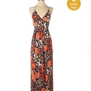 Milly tribal print halter maxi dress